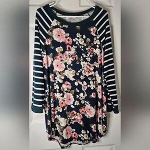 First Look Baseball Style Long Sleeve Tunic